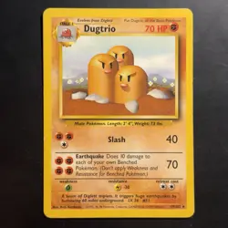 Dugtrio 019/102 Base Set unlimited vintage pokemon non-holo rare - Image 1