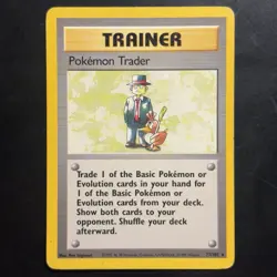 Pokemon Vintage Non-Holo Rare Pokemon Trader 77/102 Base set Trainer WotC 1999 - Image 1