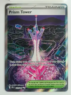 Pokemon TCG Prism Tower 111/086 CRI Chaos Rising Secret Rare Full Art Card NM - Image 1
