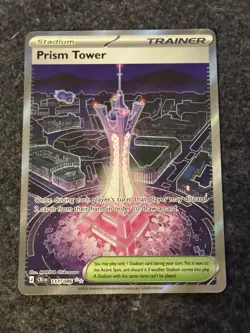 Prism Tower 111/086 Ultra Rare ME04: Chaos Rising Pokemon Holo Near Mint NM - Image 1