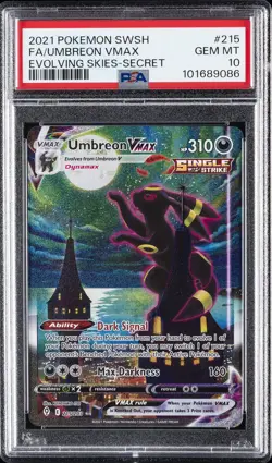2021 POKEMON SWORD & SHIELD EVOLVING SKIES SECRET FULL ART/UMBREON VMAX PSA 10 - Image 1