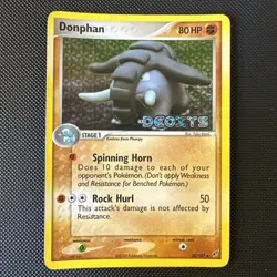 2005 Pokemon EX Deoxys 30/107 Donphan Reverse Holo MP Rare Vintage Card STAMPED - Image 1