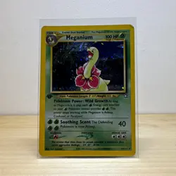 Pokemon TCG Neo Genesis Meganium 11/111 Holo Rare Eng 1st Ed 100 HP Stage 2 - Image 1
