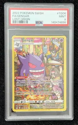 PSA 9 Gengar TG06/TG30 Pokemon Sword Shield Lost Origin Trainer Gallery Full Art - Image 1