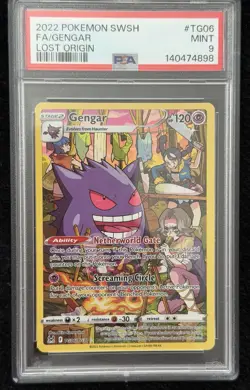 PSA 9 Gengar TG06/TG30 Pokemon Sword Shield Lost Origin Trainer Gallery Full Art - Image 3