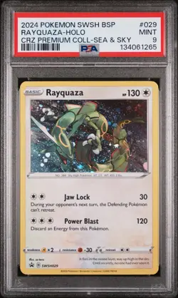 2024 POKEMON SWSH BLACK STAR PROMO #029 RAYQUAZA-HOLO PSA 9 - Image 1