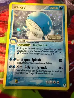 Pokemon TCG Wailord Legend Maker 14/92 Reverse Holo Stamped Card DAMAGED - Image 1