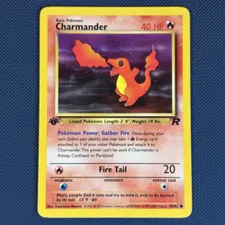 Charmander 50/82 - Team Rocket - Common 1st Edition Pokemon Card - LP - Image 1