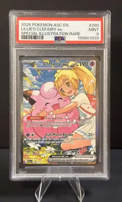 2026 Pokemon Lillie's Clefairy ex Special Illustration Rare #280/217 PSA 9 - Image 1