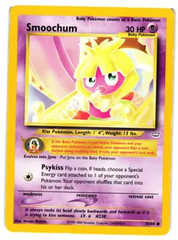 Pokemon TCG Smoochum 54/64 Neo Revelation Unlimited LP - Image 1