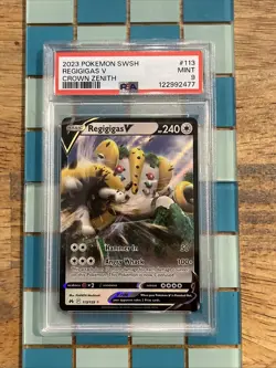 GRADED PSA 9 2023 Pokemon SWSH Regigigas V Crown Zenith #113 - Image 1