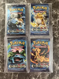 XY Evolutions Booster Pack Art Set (4 packs) - Pokemon TCG 2016 - Factory Sealed - Image 1