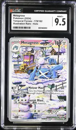 CGC Mint+ 9.5 Pokemon Metagross 178/162 Sv05: Temporal Forces Holo - Image 1