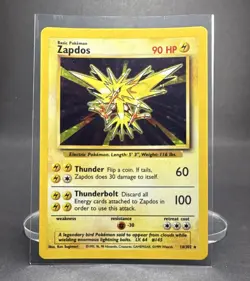 WoTC Zapdos 16/102 Base Set Holo Rare Unlimited 1999 English 90 HP LP/NM close⚡ - Image 1