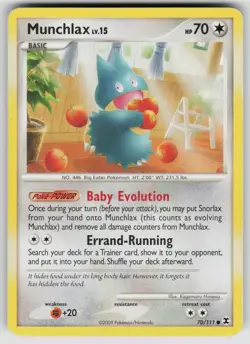 Munchlax 70/111 Common Rising Rivals Pokemon Heavily Played - Image 1