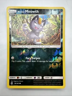 Alolan Meowth 78/149 Pokemon SM Base Set 2017 Common Reverse Holo - Image 1