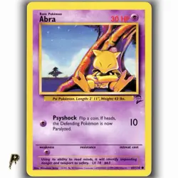 Pokemon Base Set 2 Abra 65/130 Common Unlimited LP - Image 1