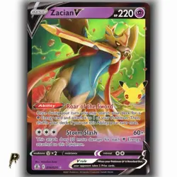 Pokemon Celebrations Zacian V 016/025 Ultra Holo Card NM - Image 1