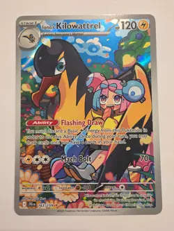 Pokemon Iono's Kilowattrel 163/159 Illustration Rare -Journey Together - NM - Image 1