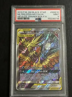 Pokemon Moltres & Zapdos & Articuno Gx SM210/68 Hidden Fates ETB PSA 9 - Image 1