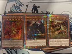 Yugioh Egyptian God Card Quarter Century Rare - Oblelisk - Slifer - Ra Near Mint - Image 1