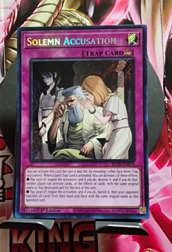 Konami Yu-Gi-Oh! Solemn Accusation BLZD-EN079 English 1st Edition Trap - Image 1