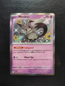 Pokemon TCG Mimikyu Scarlet & Violet Paldean Fates Holo Shiny Rare Card 160/091 - Image 1
