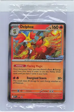 (SEALED SET) Chaos Rising STAFF Promo Cards (Delphox, Ampharos, Goodra, Crobat) - Image 1