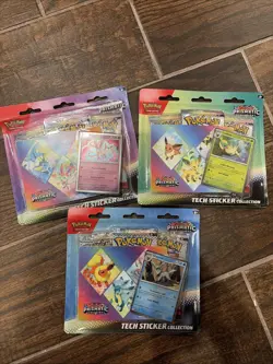 3 Pokemon TCG SV8.5 Prismatic Evolutions Tech Sticker Collection Blister Sealed - Image 1
