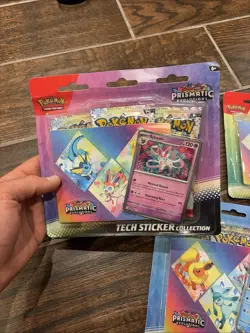 3 Pokemon TCG SV8.5 Prismatic Evolutions Tech Sticker Collection Blister Sealed - Image 2