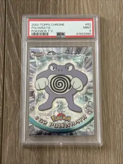 2000 TOPPS CHROME POKEMON T.V. #62 POLIWRATH PSA 9 - Image 1