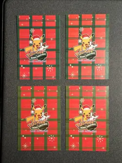 Pokemon 2024 Card Database Christmas Set Mario Luigi Pikachu 4x Set Gold Foil - Image 2