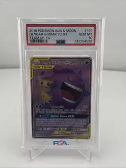 2019 Pokemon Sun & Moon #164 Team Up Gengar Mimikyu GX PSA 10 GEM MINT FULL ART - Image 1