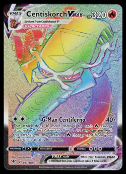 Pokemon Card - Centiskorch VMAX Darkness Ablaze 191/189 Secret Rare - Image 1