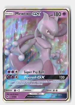 Pokemon tcg Hidden Fates Mewtwo GX Near Mint or Better - Image 1