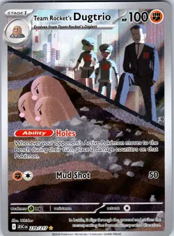 Team Rocket's Dugtrio 239/217 ME: Ascended Heroes Illustration Rare Holofoil NM - Image 1