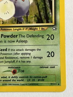 Jumpluff 7/111 Neo Genesis Holo Rare Lightly Played Pokemon Card - Image 5