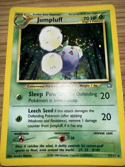Pokemon TCG - Jumpluff 🍃 7/111 Neo Genesis ⭐ Holo ✨ Rare WOTC Card HP - Image 1