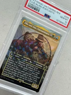 PSA 10 Ellie Alan, Paleontologists #35 Borderless EMBLEM FOIL Jurassic World MTG - Image 1