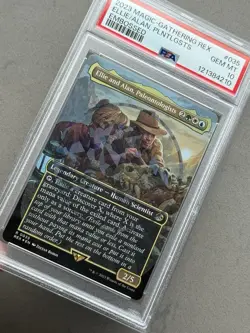 PSA 10 Ellie Alan, Paleontologists #35 Borderless EMBLEM FOIL Jurassic World MTG - Image 3