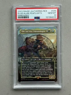 PSA 10 Ellie Alan, Paleontologists #35 Borderless EMBLEM FOIL Jurassic World MTG - Image 4
