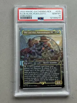 PSA 10 Ellie Alan, Paleontologists #35 Borderless EMBLEM FOIL Jurassic World MTG - Image 5