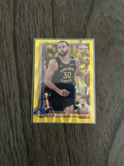 2025-26 Topps Chrome - Stephen Curry #201 Yellow RayWave Refractor /275 - Image 1