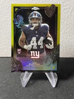 Cam Skattebo 2025 Topps Chrome Fortune 15 Yellow Refractor /275 New York Giants - Image 1