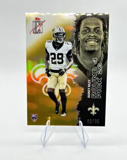 Topps 2025 Signature Class Rookie Pick Quincy Riley Saints #161 02/35 Rookie - Image 1
