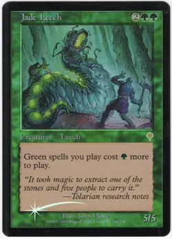 Jade Leech 2000 Invasion FOIL Green Rare Creature MTG SP - NM AZ2 - Image 1