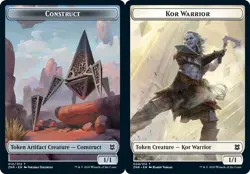 MTG - Construct Token // Kor Warrior Token - Foil, Zendikar Rising - Image 1