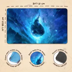 Paramint Island Ethereal Mana (Stitched) - MTG Playmat - Stitched, Blue - Image 4