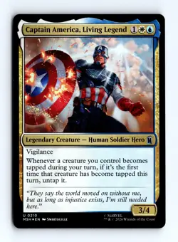 Captain America, Living Legend (Foil) 0210 (U) MTG Marvel Super Heroes (MSH) - Image 1