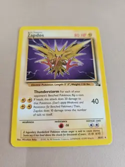 Pokemon TCG Zapdos Fossil 30/62 Rare Unlimited Non-Holo WOTC 1999 - LP - Image 1